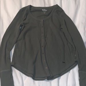 Green long sleeve hollister shirt